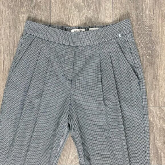 Aritzia Babaton Conan Pants Wool Houndstooth Print Pleated Trouser High Waist - Picture 4 of 12